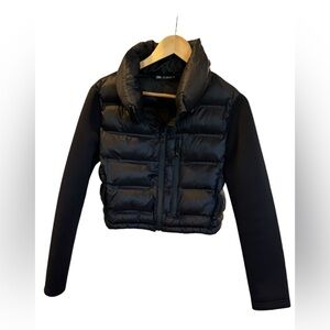 Zara black cropped puffer